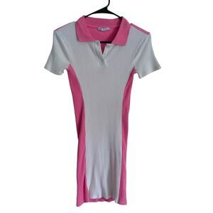 Zara Dress Womens Small Ribbed Colorblock Bodycon Academia Collegate Coquette